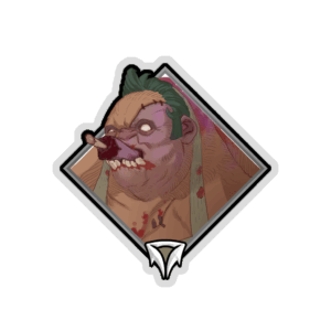 Glitter Crownfall Sticker - Pudge (Eating)