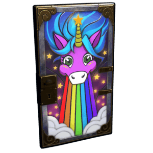 Rainbow Pony Metal Door
