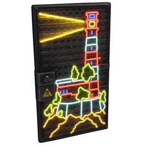 Neon Lighthouse Door