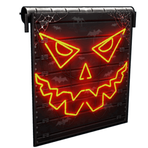 Neon Pumpkin Garage Door