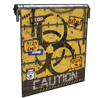 Caution Garage Door