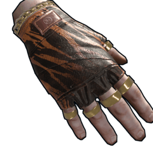 Gold Chains Leather Gloves